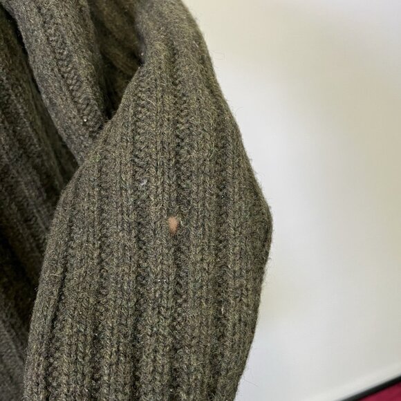 Vintage SKYR Green Knit Ribbed Wool Sweater Cardigan Large Zip Up Nordic Granny - Picture 8 of 10